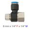 Pu Hose Fitting Tee 8mm X 1/4